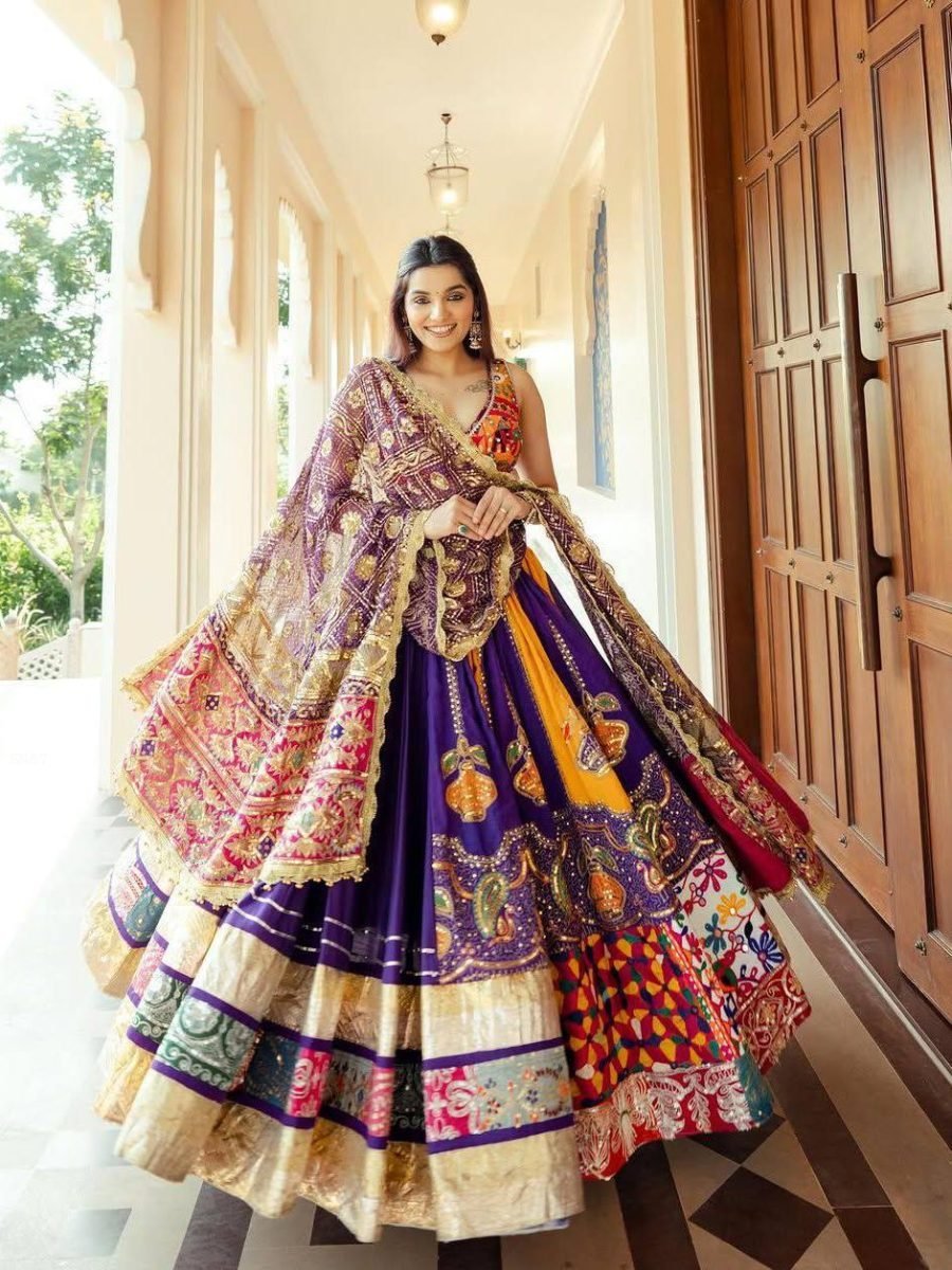 traditional navratri lehenga c 1777107712 Traditional Navratri Lehenga Choli with Mirror Work