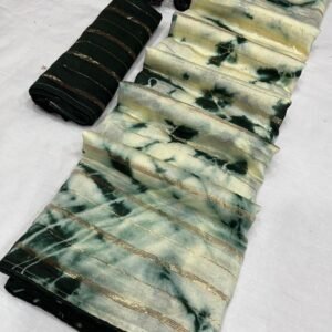 Trendi Viscos Lining Tie Dye Latkan Silk Green Saree