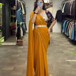 Trending Designer Party Wear Saree With Stitched Blouse