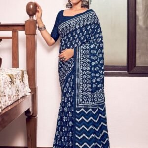 Trending Navy Blue Cotton saree