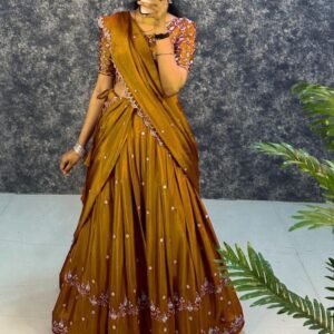 Trending Unique Design Mustard Lehenga