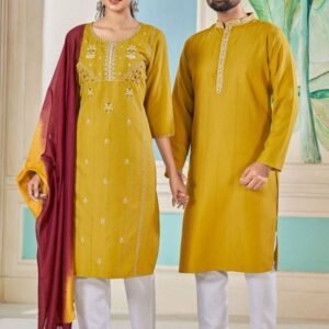 Trendy Collection Mustard Yellow Color Couple Combo Set