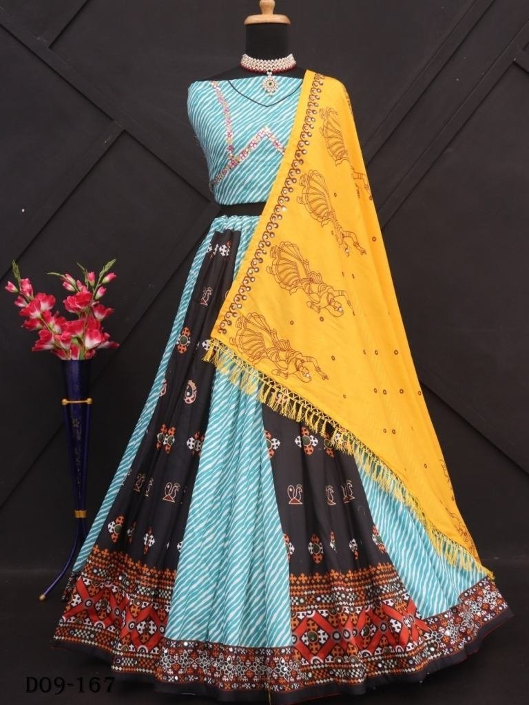 trendy digital print muslin le 1717670888 Trendy Digital Print Muslin Lehenga Choli Set