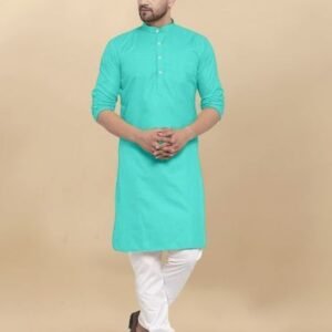 Turkish Color Plain Cotton Kurta And Pyjama