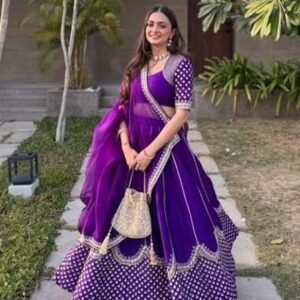 Unique Purple Sequence Work Georgette Lehenga Choli