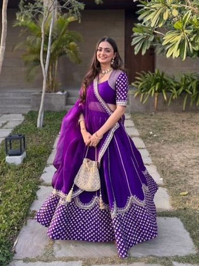 unique purple sequence work ge 1746796142 Unique Purple Sequence Work Georgette Lehenga Choli