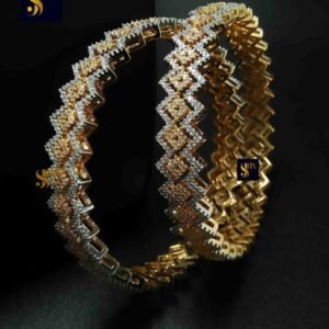 Unique Zig Zag Gold Bangles