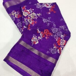Violet Fancy Sequins Crape Silk Saree