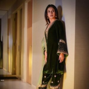 Viscos velvet with Sequnce work full stich velvet Suit