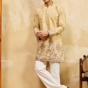 Viscose Silk Multi Thread Sequence Work Kurta