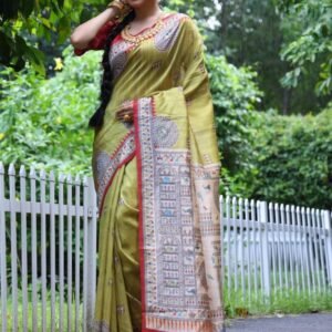 Warli Printed Tussar Silk Saree