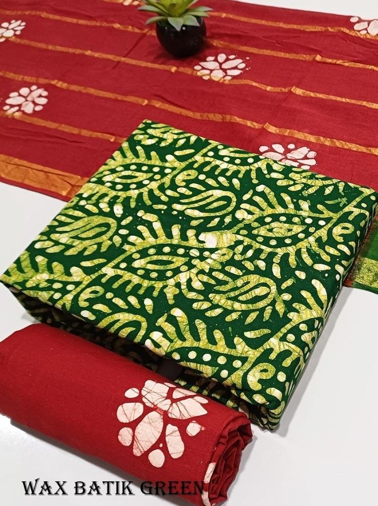wax batik green cotton dress m 1717506260 Wax Batik Green Cotton Dress Material