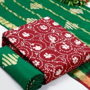 Wax Batik Maroon Cotton Dress Material