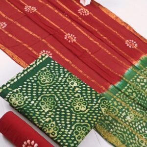 Wax Batik Mehendi Cotton Dress Material