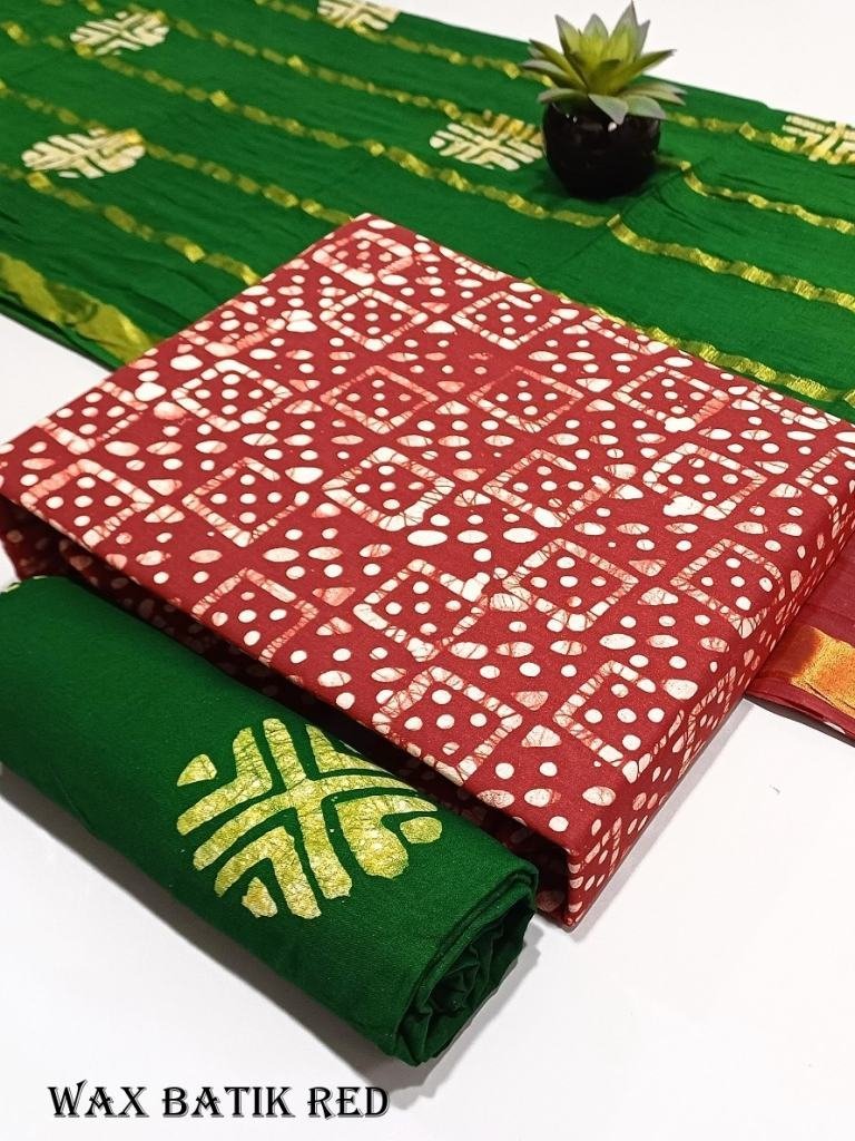 wax batik red cotton dress mat 1717506448 Wax Batik Red Cotton Dress Material
