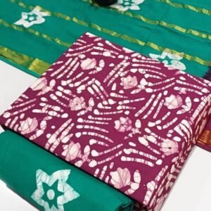 Wax Batik Wine Cotton Dress Material