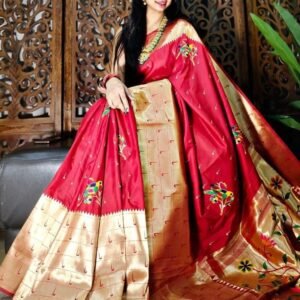Wedding Wear Red Kanjivaram Silk Paithani Saree