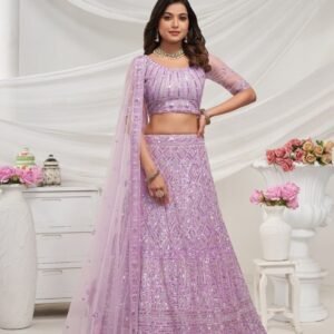 Wedding Collection Purple Soft Net Lehenga Choli