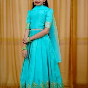 Wedding Collection Sky blue Lehenga Choli for Kids