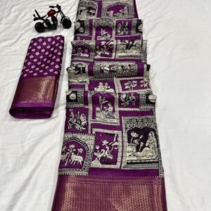 Wedding Collection Wine Dola Silk Saree