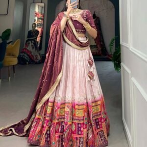 Wedding Light Pink Pure Viscose Jacquard Silk Lehenga Choli