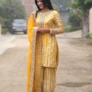 Wedding Ready To Wear Pure Chinon Silk Patiala Salwar Suits
