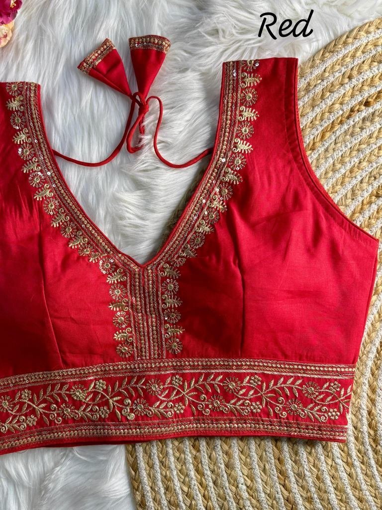 wedding red gold thread work b 1735730816 Wedding Red Gold Thread Work Bridal Readymade Blouse