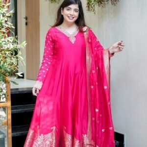 Wedding Special Banarasi Chanderi Anarkali Suit for Women