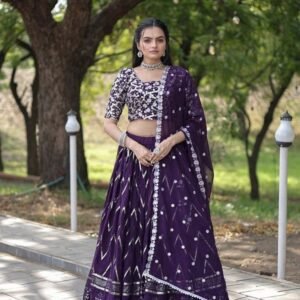 Wedding Wear Best Purple Blooming Lehenga Choli
