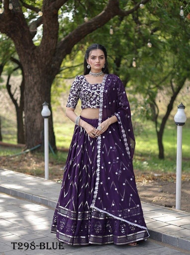 wedding wear best blue bloomin 1722920725 Wedding Wear Best Purple Blooming Lehenga Choli