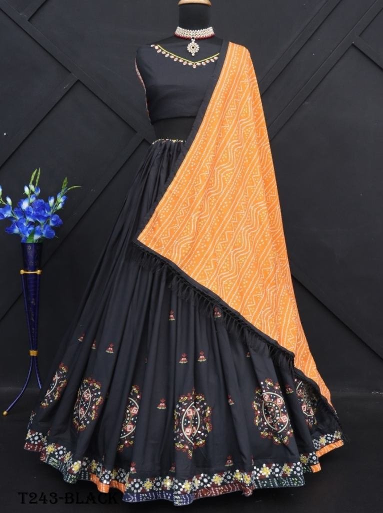 wedding wear black muslin cott 1721219524 Wedding Wear Black Muslin Cotton Lehenga Choli