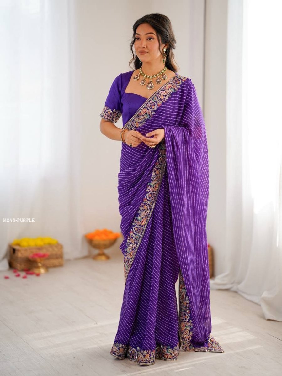 wedding wear faux georgette ba 1777551776 Wedding Wear Faux Georgette Badhani Print Saree