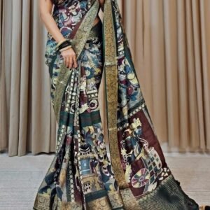Wedding Wear Green Pure Dola Silk Saree