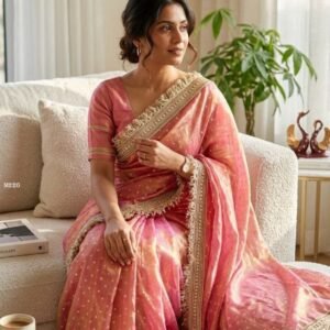Wedding Wear Moss Silk Jacquard Butti Saree