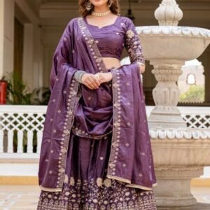 Wedding Wear Purple Colour Lehenga Choli Set