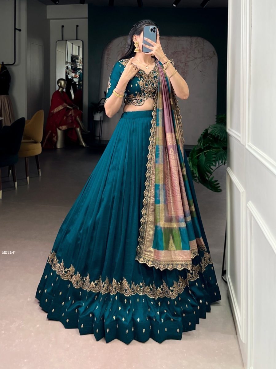 wedding wear rama lehenga chol 1771841770 Wedding Wear Rama Lehenga Choli With Beautiful Dupatta