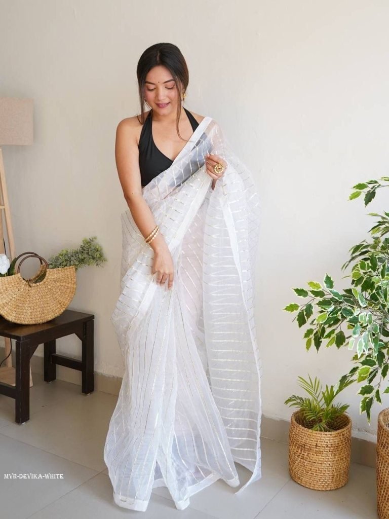 white devika gota work pure or 1715246852 White Devika Gota work Pure Organza Saree