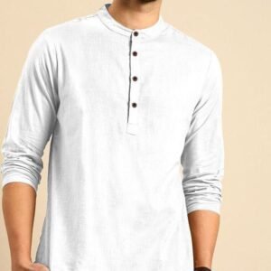 White Plain Khadi Linen Men Shirts