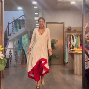 White Trendy Thread Work Silk Dhoti Suits