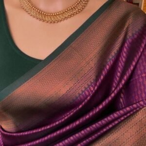 Wine Beautiful Festival Wear Soft Lichi Silk Saree