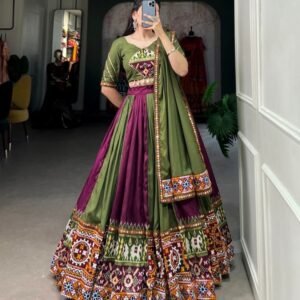 Wine New Transitional Rayon Navratri Lehenga Choli With Gamthi Work Or Printed