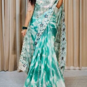Women Charming Party Wear Rama Soft Jimmy Choo Saree