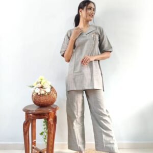 Light Green Linen Co Ord Set For Women