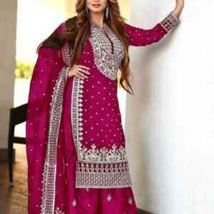 Georgette Pink Sharara Suit For Ladies