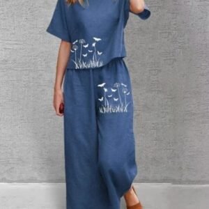 Women Loose Fit Blue Co Ord Set For Summer