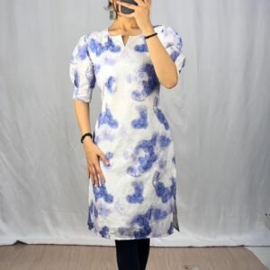 Women Wear Best Blue Hakoba Shibori Print Kurti
