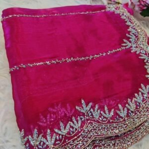 Women Wear Magenta Zimmy Choo Handwork Saree