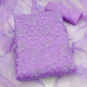 Women Wear Purple Organza Dress Material