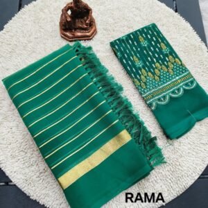 Women Wear Rama Georgette Foil Print Saree