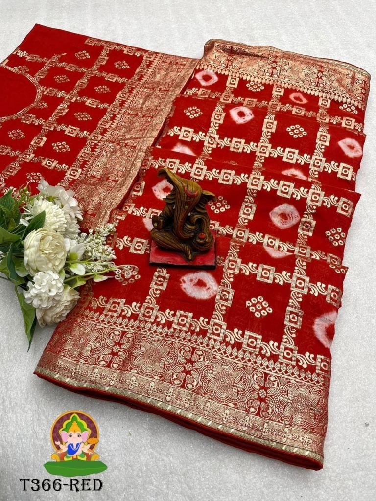 women wear red viscose dola si 1725348503 Women Wear Red Viscose Dola Silk Sibory Print Saree